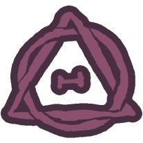 a combination of the greek letters 'theta' (a circle with a line inside it) and 'delta' (a triangle). the circle part of the theta and the delta appear woven together.